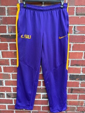 Vntg Nike DriFit LSU Tigers Large Purple &  Gold Athletic Warm-Up Track Pants P5